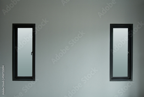 Foto modern black aluminium window with gray wall