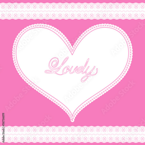 white Lace trim and lace heart