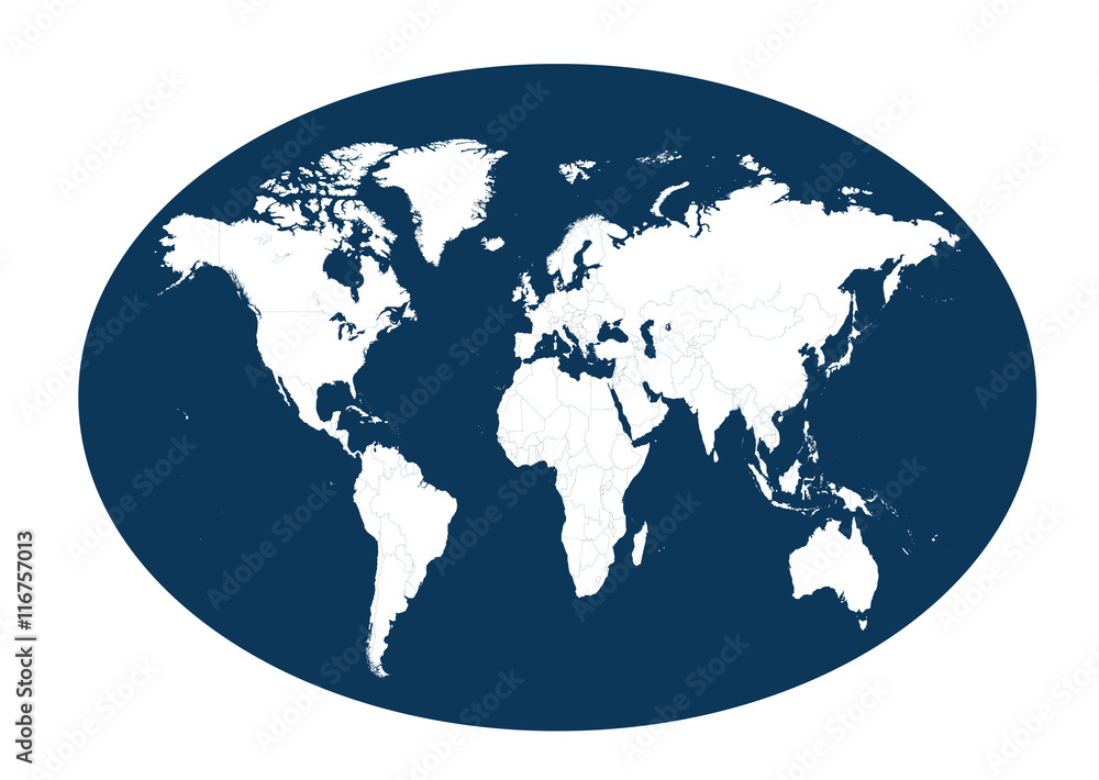 World map planet vector flat design