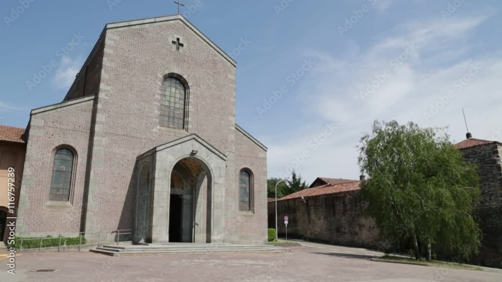 in italy tuebigo ancient religion building for catholic and clock tower. in italy tuebigo ancient religion building for catholic and clock tower.