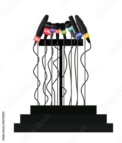 podium with many microphones isolated icon design, vector illustration  graphic 