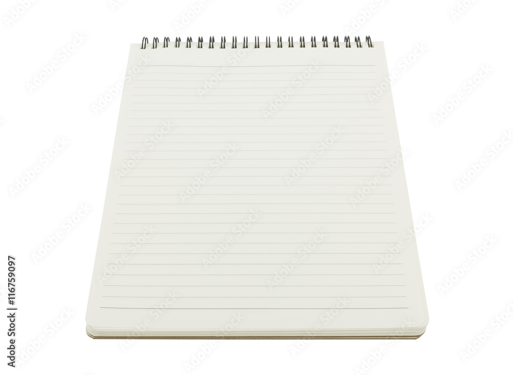 open spiral notebook isolated on white background open spiral notebook isolated on white background