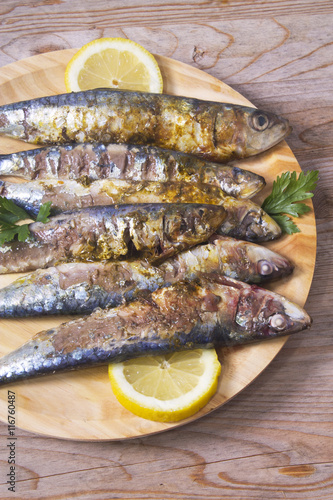 fish, grilled sardines
