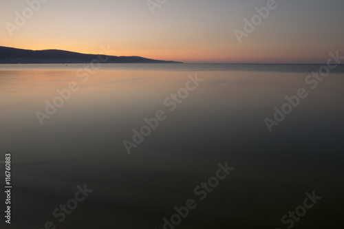 empty beach sunny beach at dawn. Bulgaria