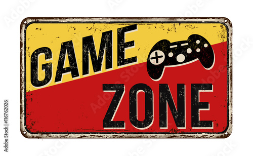 Game zone vintage metal sign