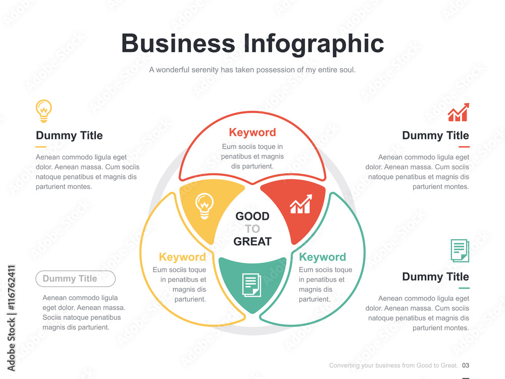 Flat business presentation vector slide template with diagram chart Flat business presentation vector slide template with diagram chart
