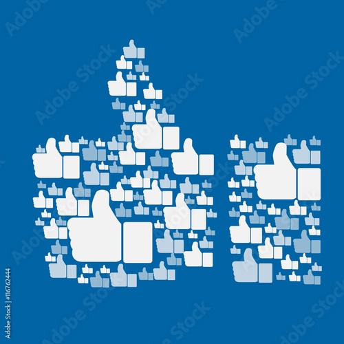 Like on Facebook concept vector