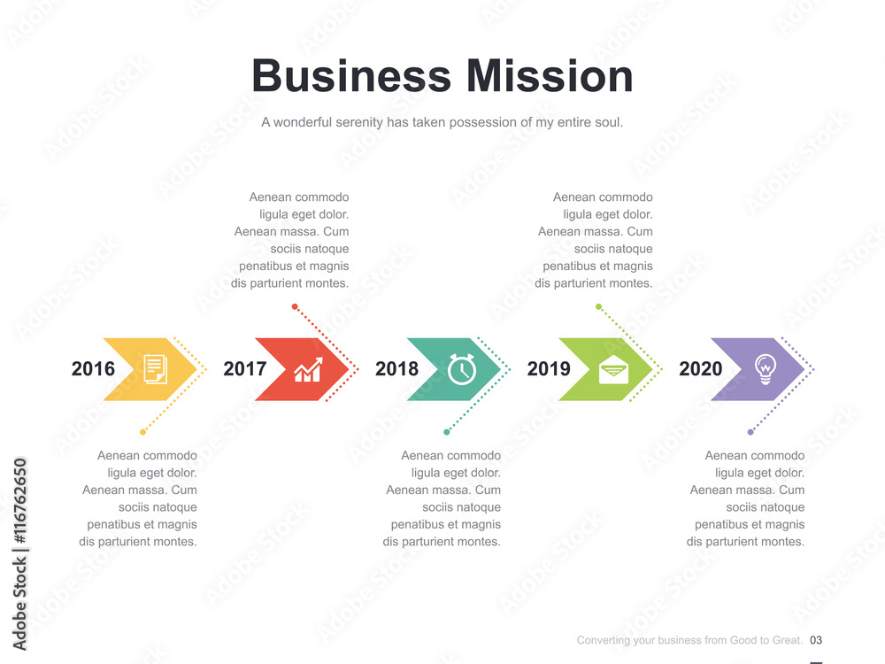 Flat business presentation vector slide template with diagram chart