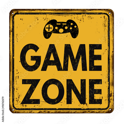 Game zone vintage metal sign