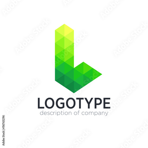 Letter L cube figure logo icon design template elements