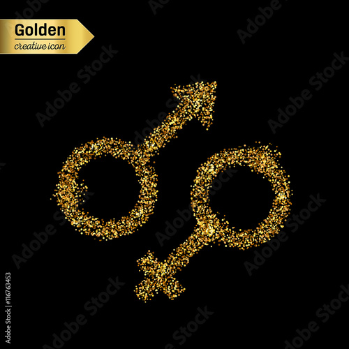Gold glitter vector icon