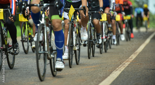 Group of cyclist at professional race