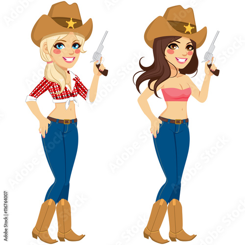 Two beautiful sexy cowgirls...