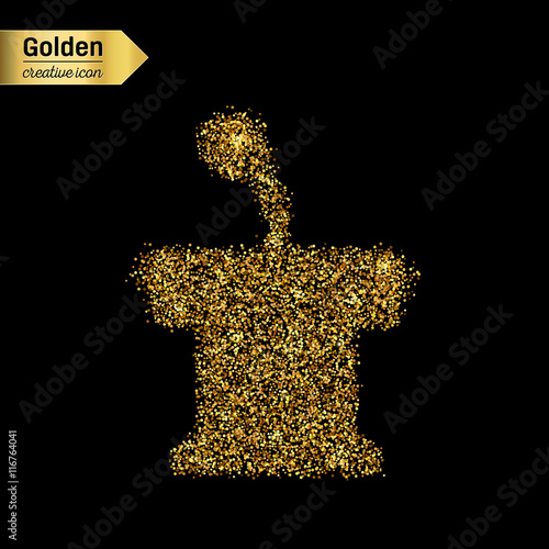 Gold glitter vector icon