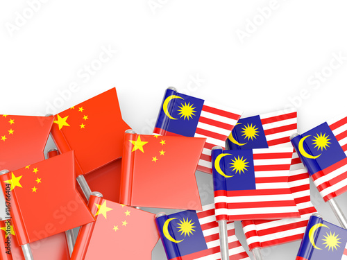 Wallpaper Mural Flags of China and Malaysia isolated on white Torontodigital.ca