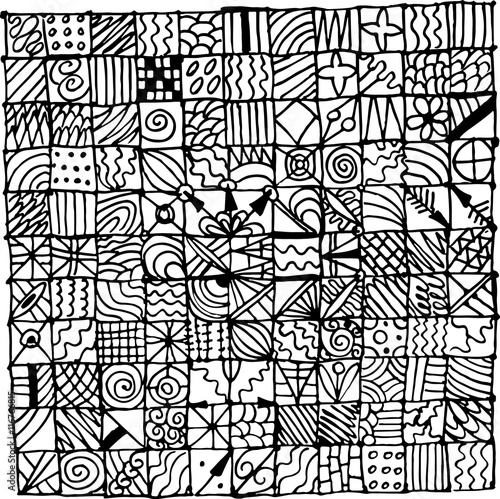 pattern abstract square pattern Page for coloring, sketch hand drawn vector illustration