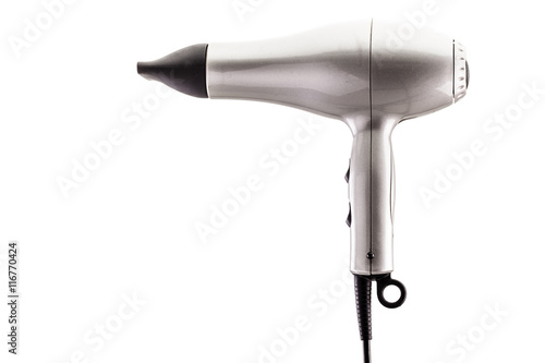 Professional hair dryer on white