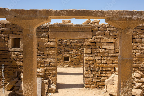 Old house in Kuldhara abandoned village near Jaisalmer, Rajasthan, India photo