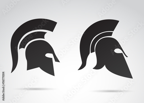 Ancient warrior helmet icon. Vector art.