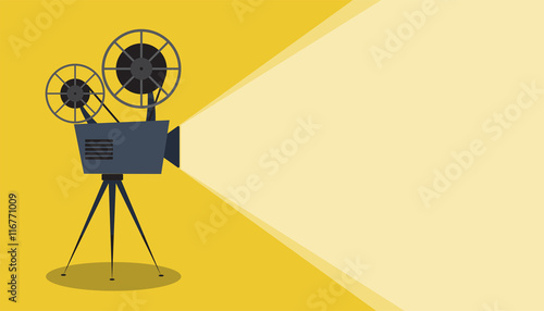 Retro cinema icon with text place, vector illustration