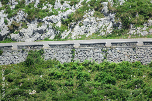 The famous Covadonga cycling ascending, the huesera