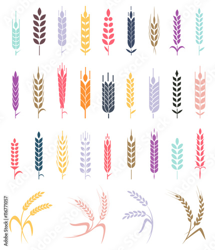 Collections of bakery design elements.