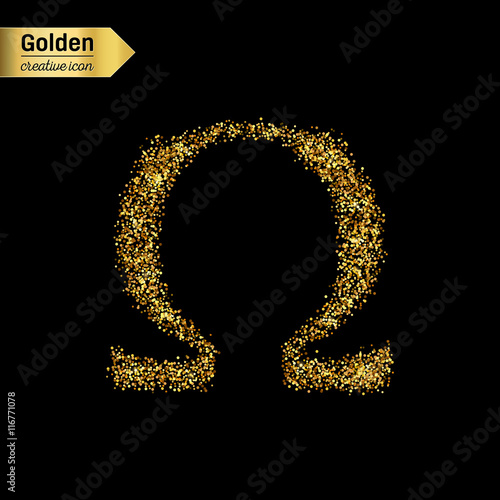 Gold glitter vector icon