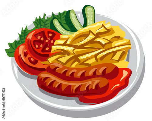 grilled sausages