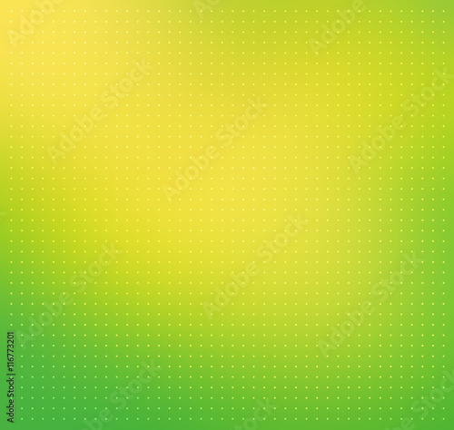 Green-yellow color blurred abstract vector background. Smooth gradient backdrop with transparent white dots texture overlay