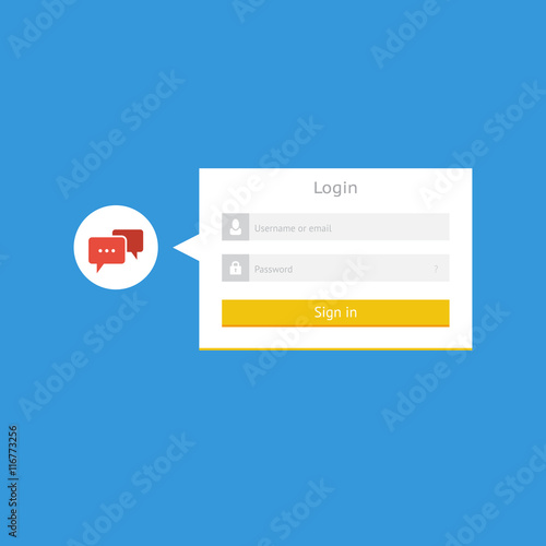 Minimalistic flat login form for web and mobile apps
