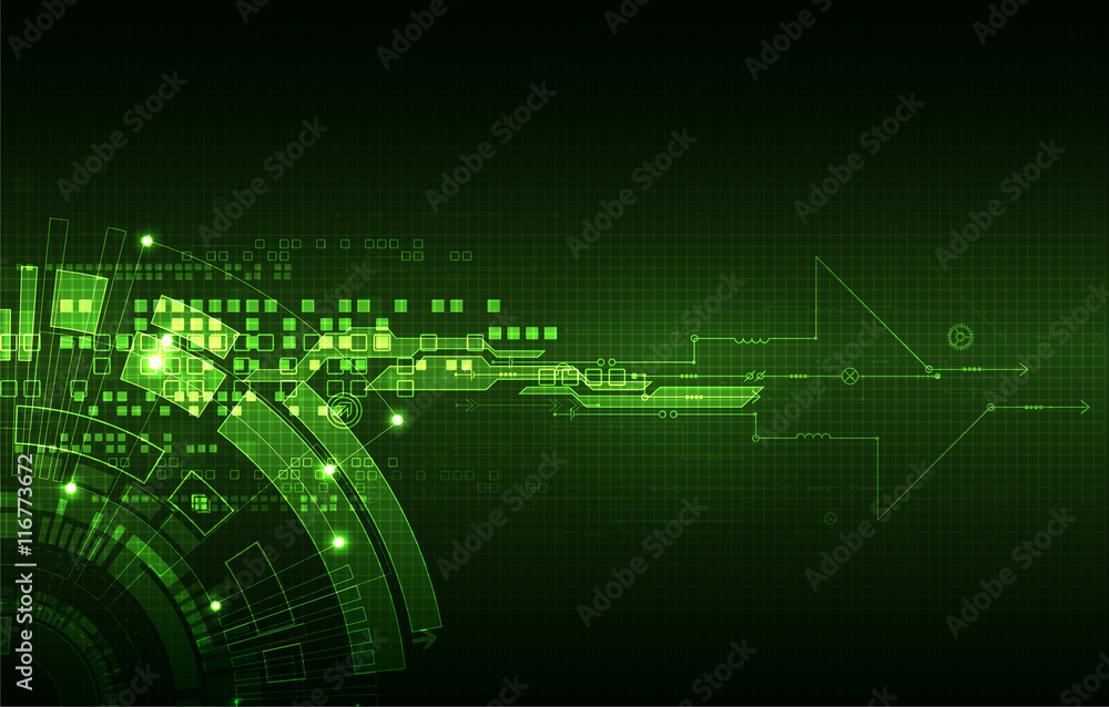 Abstract green digital communication technology background.