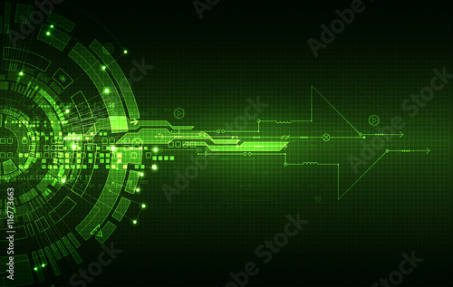 Abstract green digital communication technology background.