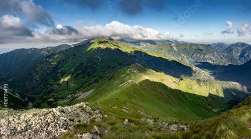 Fototapeta Naklejka Na Ścianę i Meble -  On ridge of summer mountains