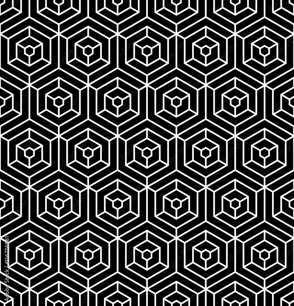Abstract geometry black and white hipster fashion pillow hexagon pattern Abstract geometry black and white hipster fashion pillow hexagon pattern