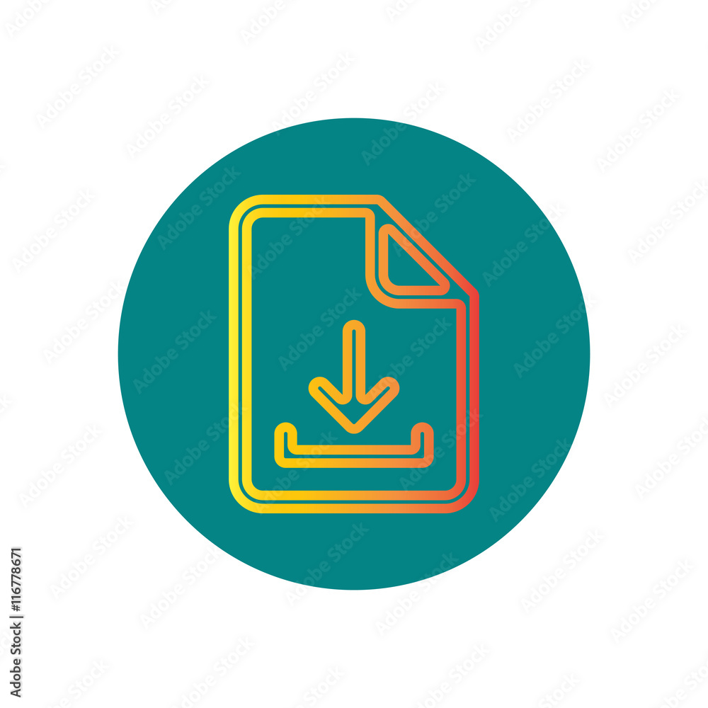 Vector icon on the topic office on circle document Vector icon on the topic office on circle document