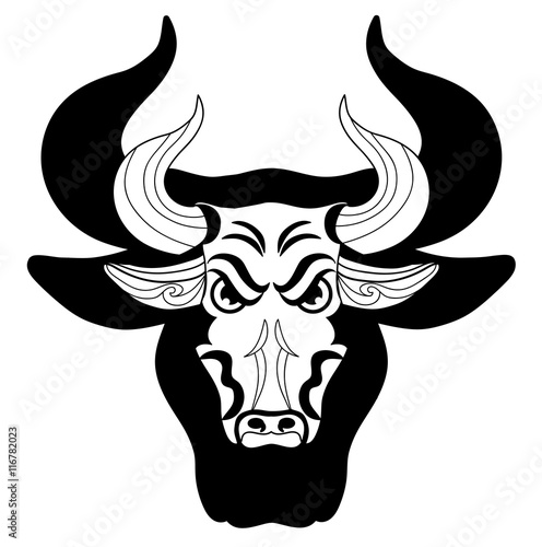 Vector illustration of a bull's head, testa di toro vettoriale