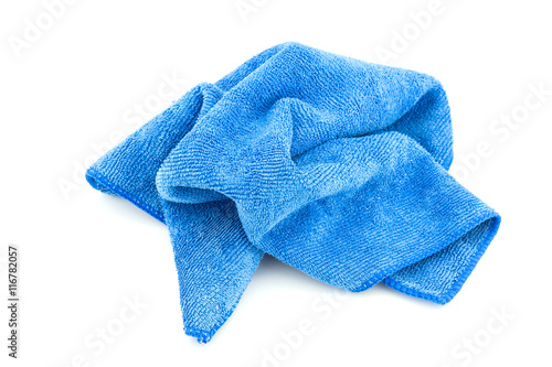 towel blue isolated on white background