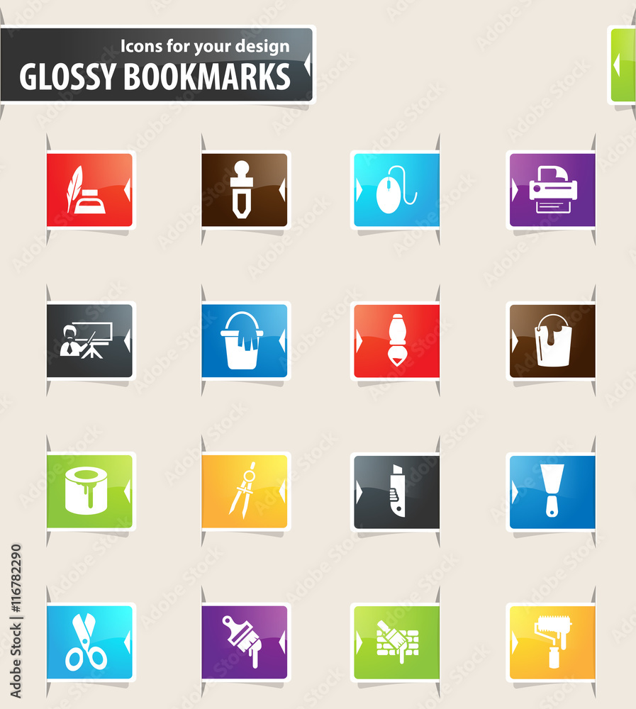 Art tools icons set Art tools icons set