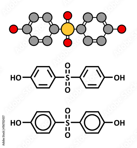 Bisphenol S (BPS) plasticizer molecule. 