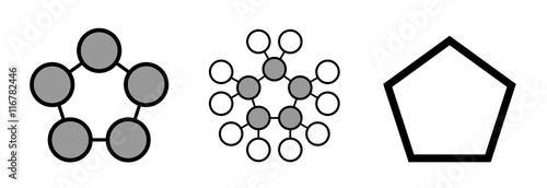 Cyclopentane cycloalkane molecule. 