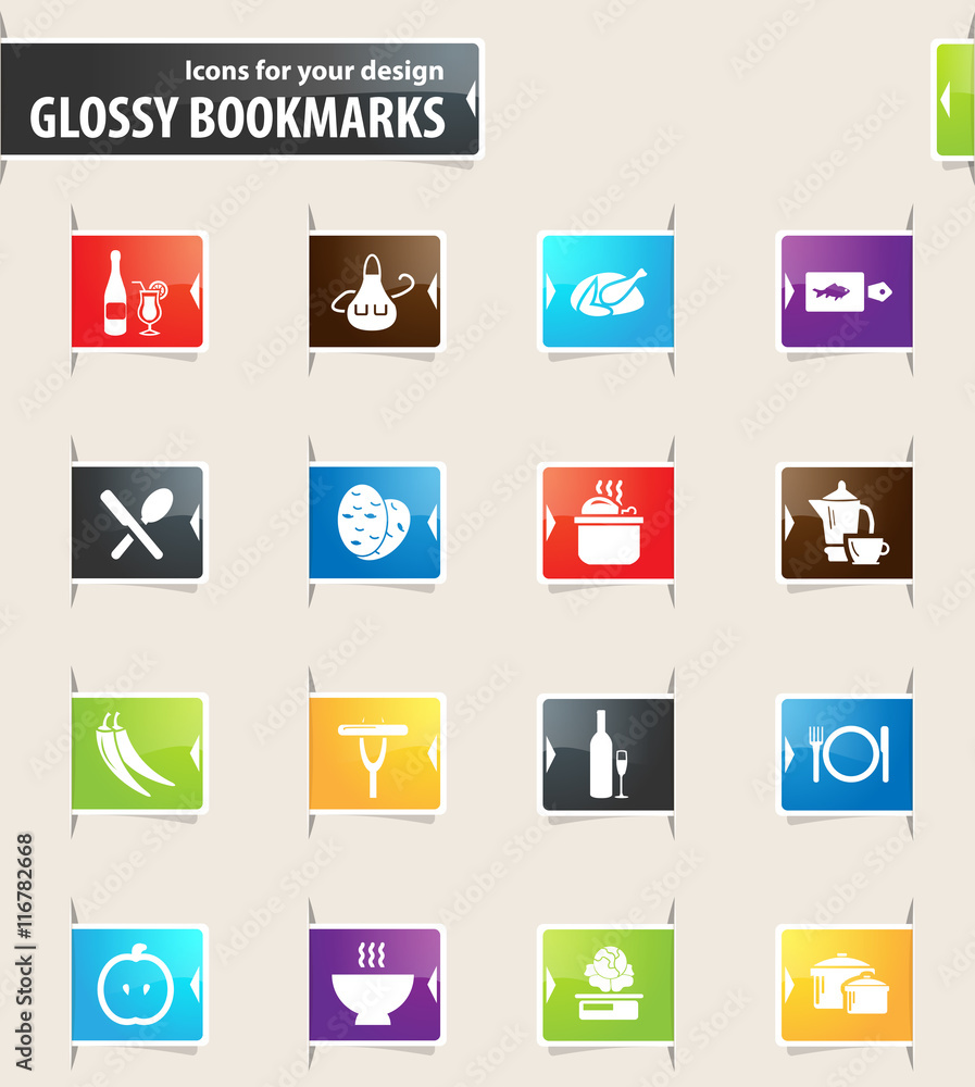 Food and Kitchen Bookmark Icons