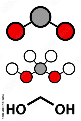 Methylene glycol (methanediol, formaldehyde monohydrate) molecule.