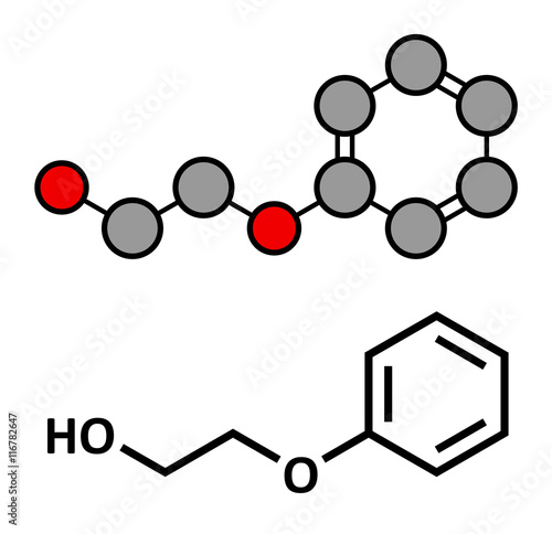 Phenoxyethanol preservative molecule. 