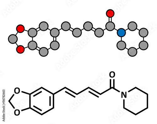Piperine black pepper molecule. 