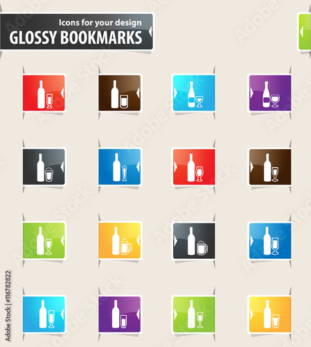 Glasses and Cups Bookmark Icons