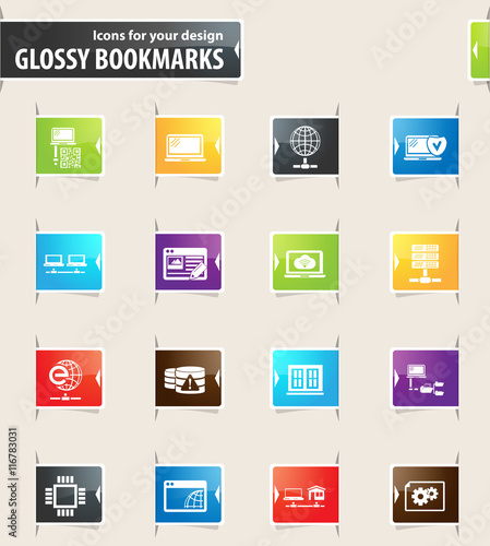 Internet, Server and Network Bookmark Icons © lisess