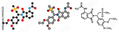 Obraz na płótnie Apremilast psoriasis drug molecule.