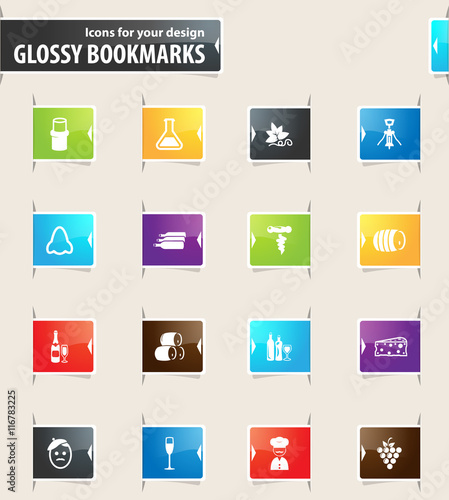Vineyard and Wine Bookmark Icons © lisess
