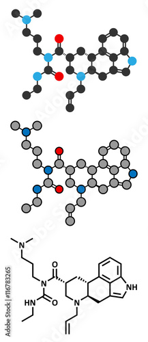 Cabergoline drug molecule. Used in Parkinson's disease.