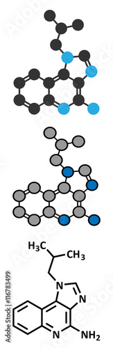 Imiquimod topical skin cancer drug molecule.